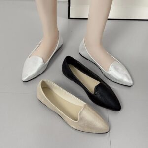 Vrouwen 2024 Fashion Slip On Loafers Ademende Stretch Ballet Ondiepe Flats Zachte Puntige Teen Plus Maat 43 Bootschoenen - AliExpress 322