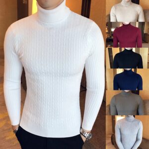 Winter Hoge Hals Dikke Warme Trui Mannen Coltrui Merk Heren Truien Slim Fit Trui Mannen Truien Mannelijke Dubbele Kraag - AliExpress 200000343