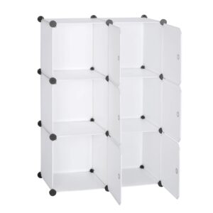 WOLTU DIY kledingkast kunststof opbergplank 6-compartimenten boekenkast met deur opbergdoos organisator kast kast voor slaapkamer - AliExpress 1503