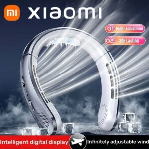 Xiaomi 8000Mah Usb Hangende Hals Ventilator Draagbare Bladloze Mini Oplaadbare Mute Led Digitale Display Elektrische Ventilatoren Lucht Koeler Nieuw - AliExpress