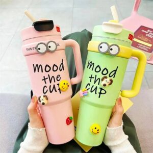 1000 ml thermische waterfles 32 oz grote capaciteit met rietje roestvrijstalen thermosfles koude en warme thermosbeker - AliExpress 15