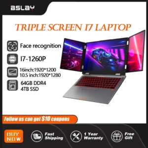 16 + 10.5 + 10.5 inch Triple Screen Laptop I7-1260P 64 GB 4 TB DDR4 Win11 Gezichtsherkenning Vingerafdruk Ontgrendelen WIFI6 HDMI Computer - AliExpress 7