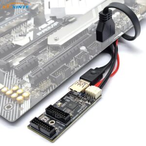 19pin naar Type E + 19Pin Moederbord 1 naar 2 Splitter USB 3.2 GEN 1 Hub Adapter Conector A-KEY 19Pin naar Dual 19P Uitbreidingskaart - AliExpress 7