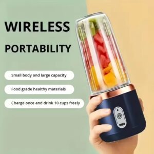 1pc Portable Small Electric Juicer Blue/Pink Stainless Steel Blade Cup Juicer Fruit Automatic Smoothie Blender Kitchen Tool - AliExpress 6