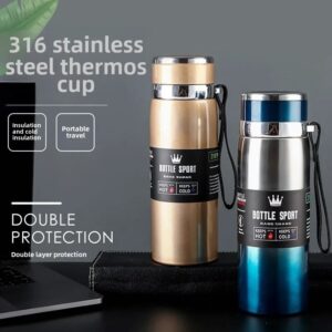 316 roestvrij staal geïsoleerde beker kleurverloop deksel riem reizen buitensport waterfles groothandel - AliExpress 15