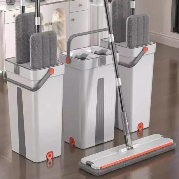 360 graden draaibare handvrije dweil, 33 cm platte vloerreinigingssysteem met emmer, wasbaar microvezel lui reinigingsgereedschap voor thuis - AliExpress 15