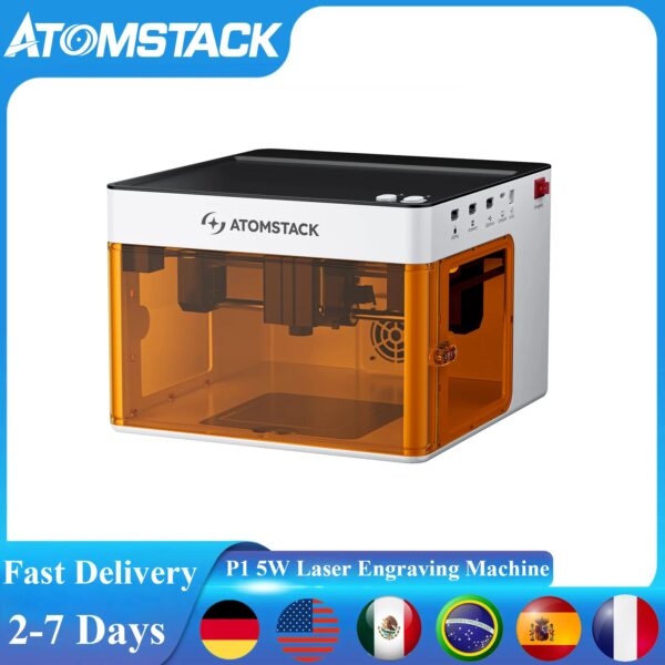 Atomstack P1 Lasergraveerder Mini Draagbare 5W Laser Power Lasersnij- en graveermachine Safey Hoge snelheid voor veel materialen - AliExpress 7