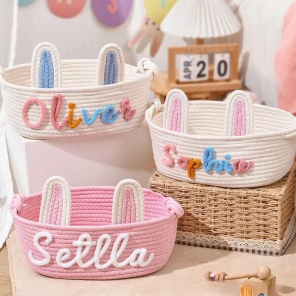 Cadeaumand voor babyshower, babymand, katoenen touwmand voor pasgeborenen, babyshowercadeau Pasen babymand ﻿ - AliExpress 15