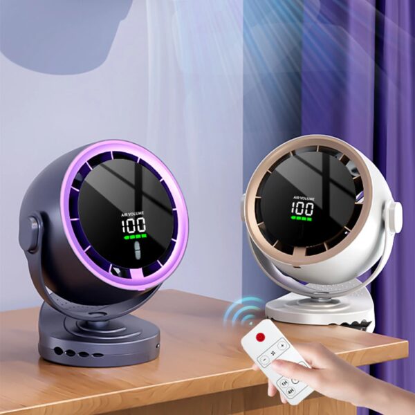 Digitale display Desktop afstandsbediening ventilator 720 graden rotatie Verstelbare clip-on ventilator Kantoor hoge snelheid turbine Krachtige ventilator - AliExpress 6