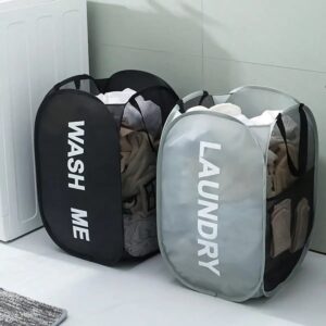 Draagbare Mesh Pop Up Wasmand Brede Opening Ademend Opvouwbare Ruimtebesparende Wasmand Dorm Reizen Badkamer Artikelen - AliExpress 15