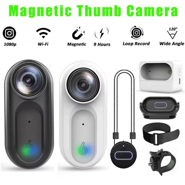 Handheld Cam Verbeterde Waterdichte Grote Batterij 1080P 64GB Kleine WiFi Videocamera's Draagbare Duimzak Actie Sport Mini camera - AliExpress 44