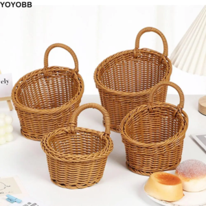 Hangende Groente Fruit Opbergmanden Geweven Plastic Wandplank Mand Draagbare Ophangbare Ontwerp Tuin Plantenmanden - AliExpress 15