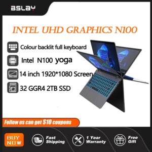 Intel Processor N 100 14 Inch 32 Gb Ddr4 2Tb Ssd Slanke Laptop Yoga 6000 Mah Tablet 2-In-1 1920*1080 Scherm Touch 360 ° Flip Office - AliExpress 7