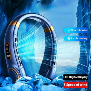 JKUOO draagbare nekventilator, handsfree bladloze ventilator met LED 4 koelplaat, persoonlijke ventilator 4000 mAh batterij USB oplaadbaar - AliExpress 6