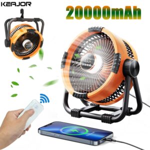 Kampeerventilator 20000Mah Oplaadbare Draagbare Outdoor Camping Ventilator Luchtcirculatoren Draadloze Tent Plafondventilatoren Met Haak En Licht - AliExpress 6
