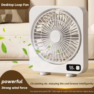 Luchtcirculatieventilator Desktopventilator Ultradunne ventilator Oplaadbare draagbare ventilator 180 ° verstelbare ventilator LED digitaal vermogensdisplay - AliExpress 6