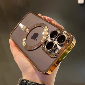 Luxe Magnetische Plating Clear Case Voor Magsafe Draadloos Opladen iPhone 11 12 13 14 15 16 Pro Max Plus Schokbestendige Siliconen Cover - AliExpress 202192403