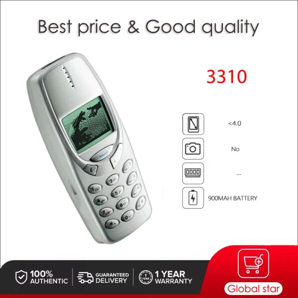 Originele Ontgrendeld 3310 GSM 900/1800 Mobiele Telefoon Russisch Arabisch Hebreeuws Engels Toetsenbord Gemaakt in Finland Ontgrendeld Gratis verzending - AliExpress 509