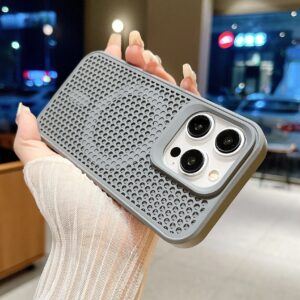 Warmteafvoer Mesh Voor Magsafe Magnetische Draadloos Opladen Case Voor iPhone 16 15 14 Plus 13 12 11 Pro Max ademend Cover - AliExpress 202192403
