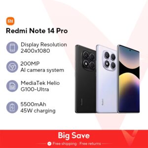 Wereldpremière Global Version Xiaomi Redmi Note 14 Pro 4G Smartphone 200MP AI Camera MediaTek Helio G100-Ultra 6.67