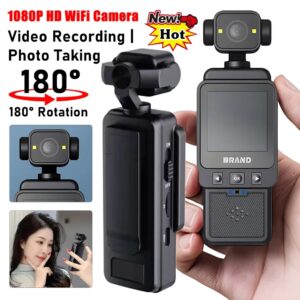 1080P HD-videorecorder Draagbare WiFi-camera 180 ° Schermrotatie Actiecamera Sport Back Clip Body Cam voor selfie vloggen - AliExpress 44