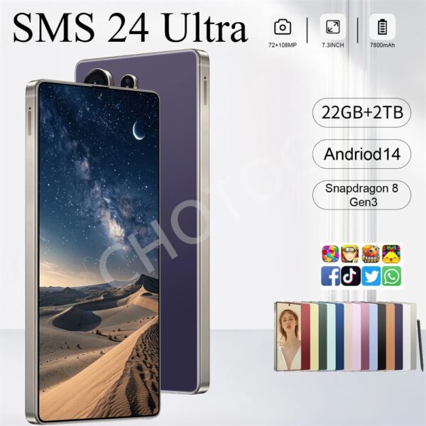 2025 SMS 24 téléphones mobiles Ultra originaux 7800mAh 4G 5G téléphones portables double SIM 7.3 ''téléphone portable Android 14 Version mondiale Smartphone - AliExpress 509
