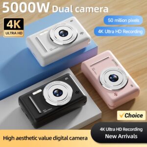 4K digitale camera 5000 W Pixel Retro CCD draagbare kaartcamera Instapcamera Dubbele camera Flitser 50 miljoen pixels Autofocus - AliExpress
