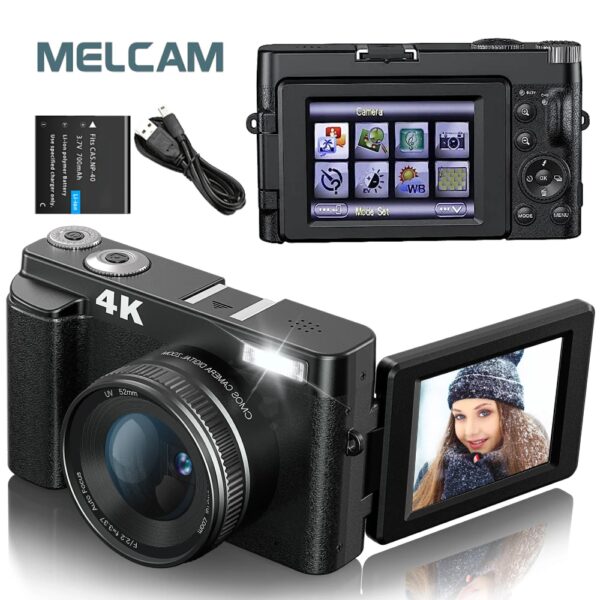 4K digitale camera voor fotografie en video Autofocus Anti-Shake 48MP compacte vlogcamera 3 '' 180 ° Flip-scherm met flitser - AliExpress 44