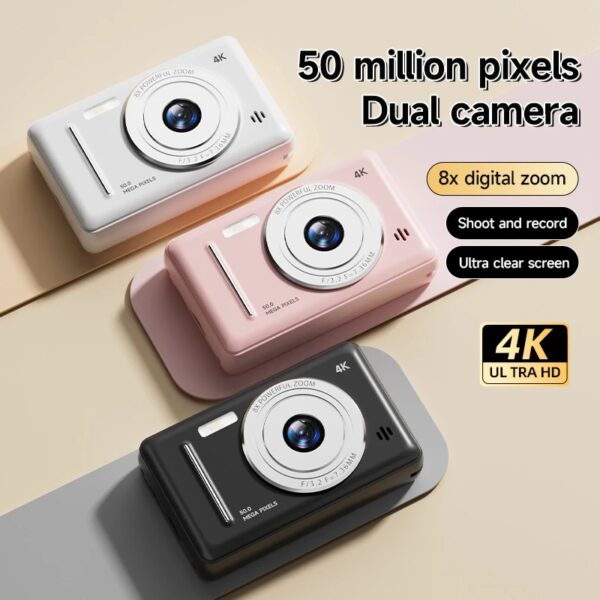 4K Retro CCD Draagbare Digitale Camera Instapcamera Dubbele Camera Flitser 50 Miljoen Pixels Autofocus Intelligente Anti-shakeNieuw - AliExpress 44