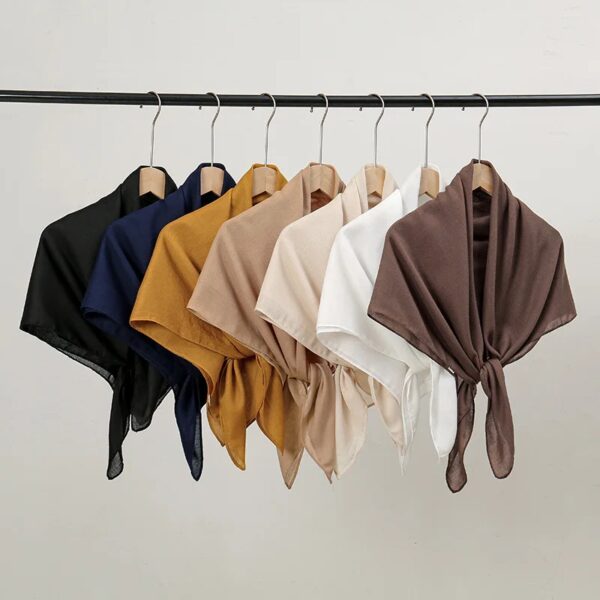 90*90 cm Dunne Zachte Vierkante Sjaals voor Vrouwen Eenvoud Effen Kleur Katoen Linnen Hoofddoek Moslim Vrouwelijke Hijaabs tas Accessoires - AliExpress 200000297