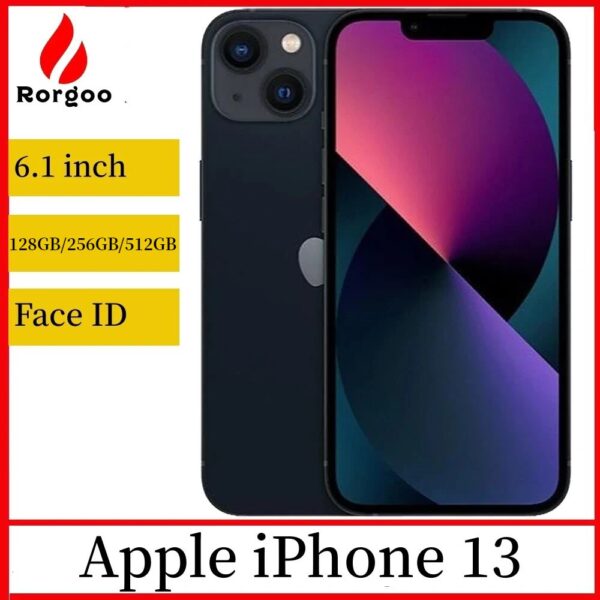 Apple iPhone 13 128GB 256GB 512GB ROM ปลดล็อก A15 ชิป IOS 5G โทรศัพท์มือถือ Face ID 6.1