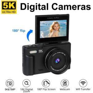 Digitale Fotografie Camera WIFI 5K 18X Digitale Zoom Vintage Vlog Videorecorder YouTube 5MP 180 ° Flip-scherm Selfile met flitser - AliExpress 44