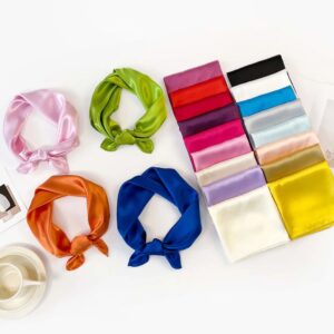 Effen kleur sjaal 60x60cm satijnzijde vierkant multi-way wrap sjaal sjaal voor dames chic - AliExpress 200000297