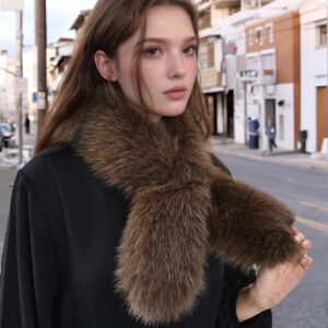 Faux Konijnenbont Sjaal Winter Warme Halsdoek Vrouwen Effen Kleur Hals Uitlaat Lange Pluche Sjaal Dames Dikke Sjaals - AliExpress 200000297