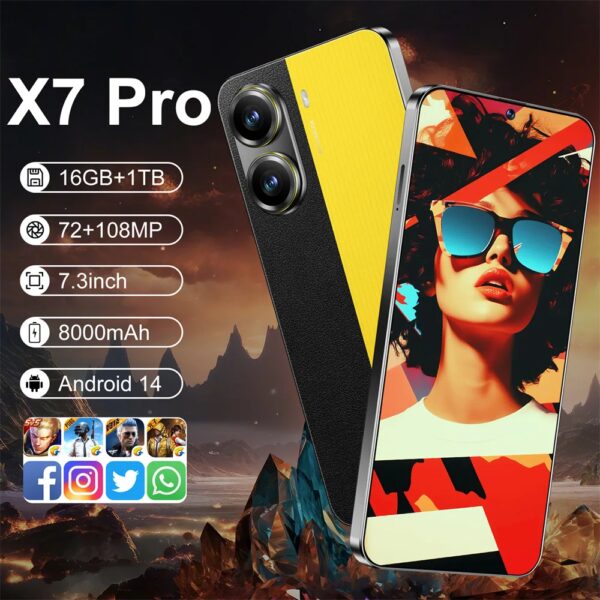 Gloednieuwe X7 Pro Smartphone 5G 7.3HD Dual Sim-kaart 22G + 2TB Mobiele Telefoon 8000mAh Android Global Versie Mobiele Telefoons Mobiele Telefoons - AliExpress 509