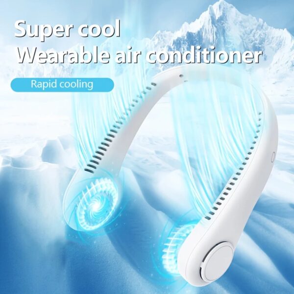 Hangende nekventilator Handige kleine ventilator kan vrij worden aangepast Mini Klein USB-opladen Bladloos Grote wind Hangende nek buitenshuis - AliExpress 6