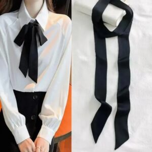 Koreaanse Stijl 190*5 cm Vrouwen Effen Chiffon Zijden Sjaal Effen Kleur Lange Haarband Veelzijdige Decoratieve Streamer Tas stropdas Satijnen Lint - AliExpress 200000297