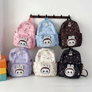 Mochila ligera de tela Oxford con estampado de dibujos animados para niñas de escuela primaria, bolso versátil con doble correa, forro de poliéster - AliExpress 1524