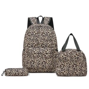 Nieuwe collectie studentenrugzakset Grote capaciteit Casual luipaardprint Driedelige tascombinatie inclusief lunchtas en etui - AliExpress 1524