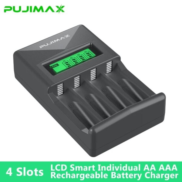 PUJIAMX AA/AAA oplaadbare batterijlader LCD-scherm Draagbare adapter USB-kabel Type C Batterijen Interface Snel opladen Tool - AliExpress 44