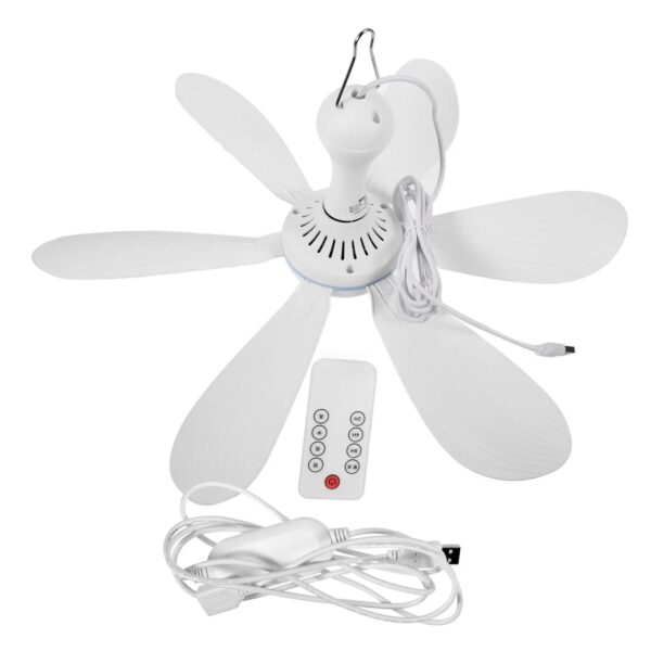 Stille 6 bladeren USB-aangedreven plafondluifelventilator met afstandsbediening Timing 4-snelheden hangende ventilator voor campingbed Slaapzaaltent Nieuw - AliExpress 6