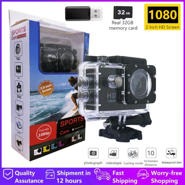 Underwater Waterproof Sports Camera Multifunctional Outdoor Riding Sports DV Skiing Diving Action Camera Video Camera For Helmet - AliExpress 44