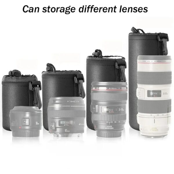 Waterdichte cameralenstas Tas met trekkoord voor Canon voor Sony voor Nikon DSLR cameralensaccessoires tas met haak - AliExpress 44