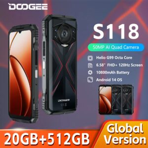 [Wereldpremière] DOOGEE S118 robuuste smartphone 20 GB (8 GB + 12 GB uitgebreid) 512 GB 6,58